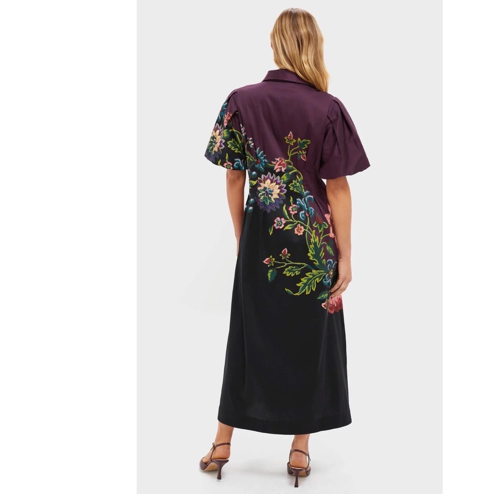 Tuckernuck Midnight Moonflower Delaney Dress Purple Floral Midi Size S - Picture 6 of 6